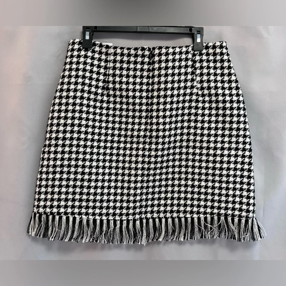NWT! New York & Company Plaid‎ Black White Skirt Size Large Women’s